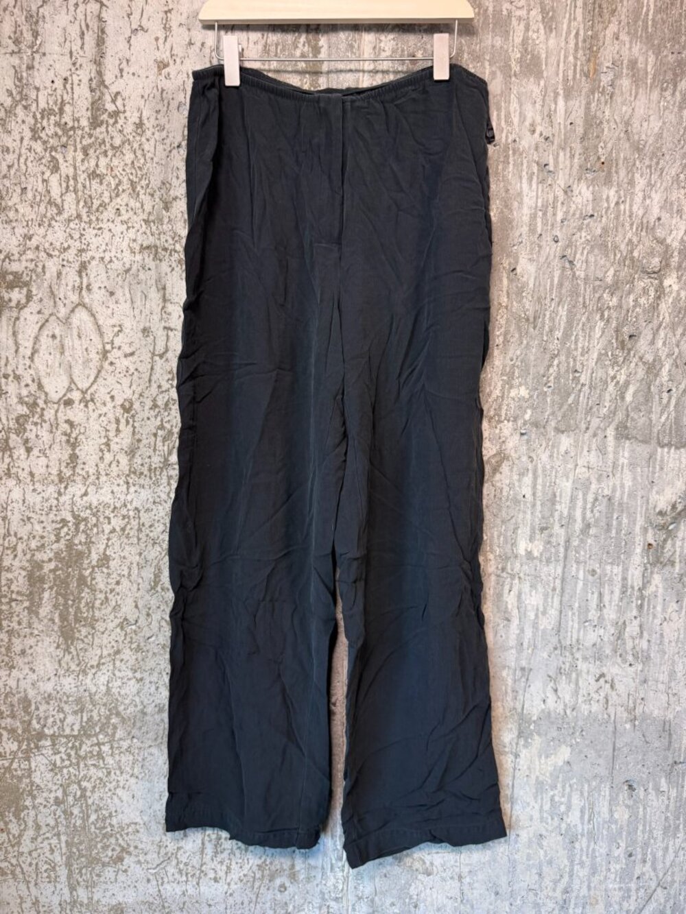 EILEEN FISHER Women's Petite Wide Leg Silk Pants Size PS in Black
